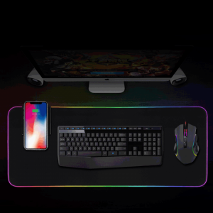 פד עכבר RGB למחשב עם משטח הטענה אלחוטי